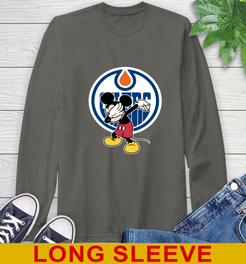 Edmonton Oilers NHL Hockey Dabbing Mickey Disney Sports Long Sleeve T-Shirt 8