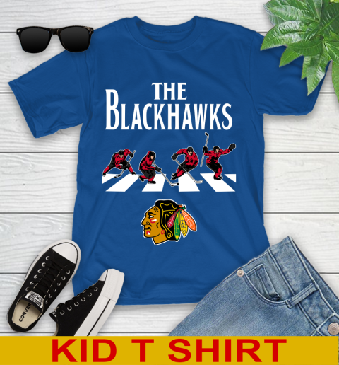 NHL Hockey Chicago Blackhawks The Beatles Rock Band Shirt Youth T-Shirt 10