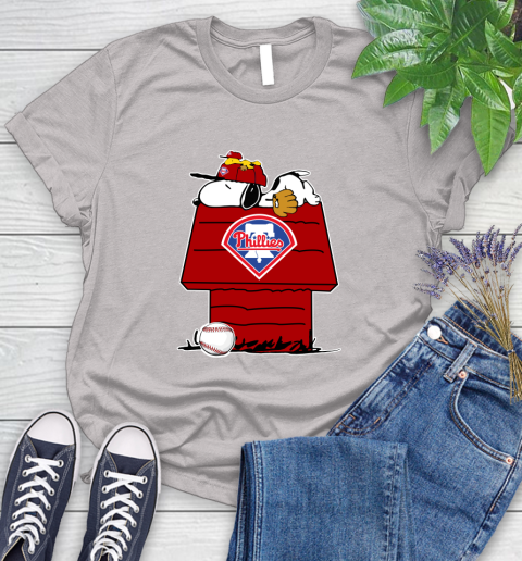 MLB Philadelphia Phillies Snoopy Woodstock The Peanuts Movie Baseball T Shirt_000 Women's T-Shirt 10
