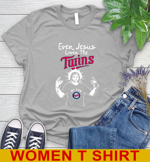 Minnesota Twins MLB Baseball Even Jesus Loves The Twins Shirt Women's T-Shirt 5