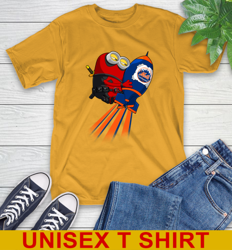 MLB Baseball New York Mets Deadpool Minion Marvel Shirt T-Shirt 2