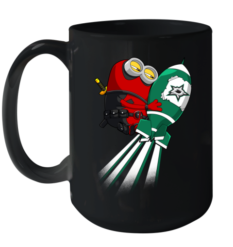 NHL Hockey Dallas Stars Deadpool Minion Marvel Shirt Ceramic Mug 15oz