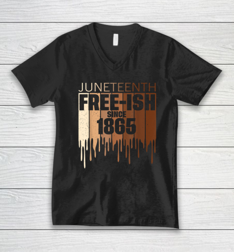 Freeish Since 1865 Shirt Melanin Juneteenth V-Neck T-Shirt