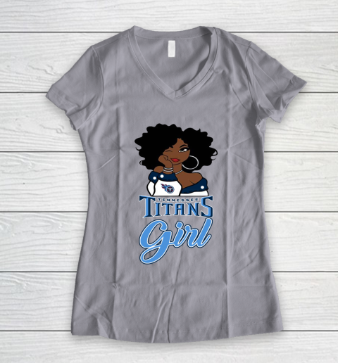 Tennessee Titans Girl NFL Women's V-Neck T-Shirt 4