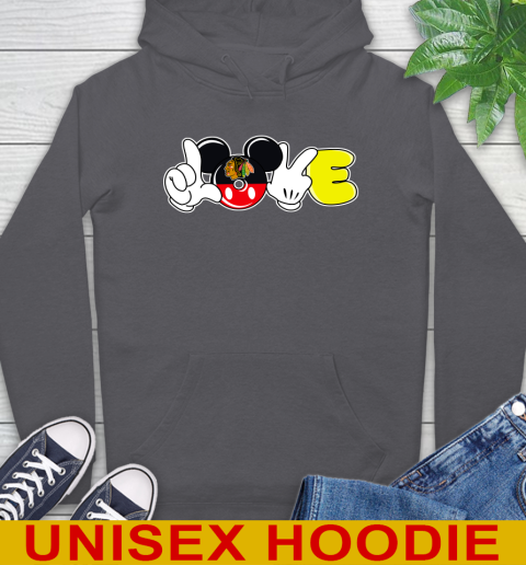 Chicago Blackhawks NHL Hockey Love Mickey Disney Sports Hoodie 7
