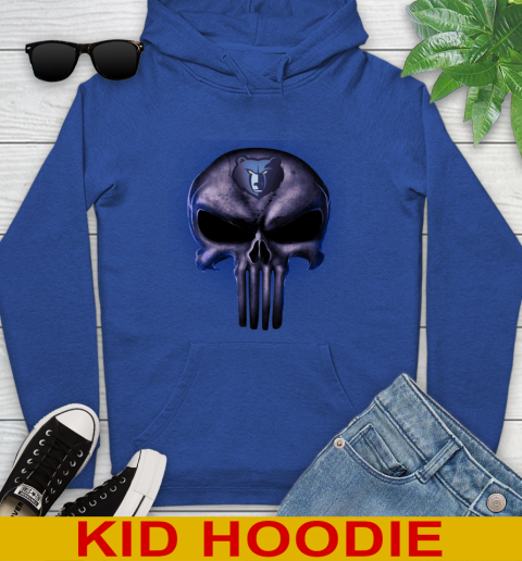 Memphis Grizzlies NBA Basketball Punisher Skull Sports Youth Hoodie 10