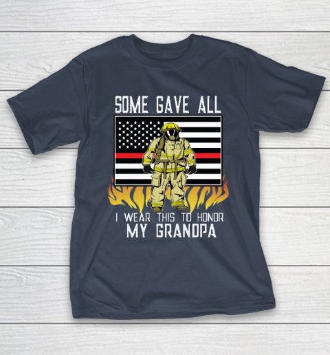 Thin Red Line Firefighter Grandpa Firemen T-Shirt 3