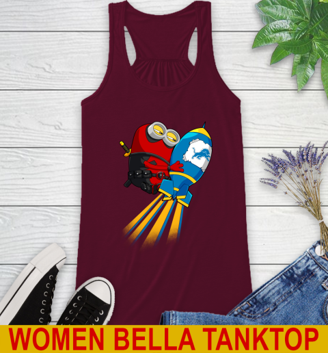 NFL Football Detroit Lions Deadpool Minion Marvel Shirt Racerback Tank 2