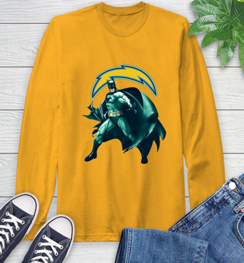 NFL Batman Football Sports Los Angeles Chargers Long Sleeve T-Shirt 3