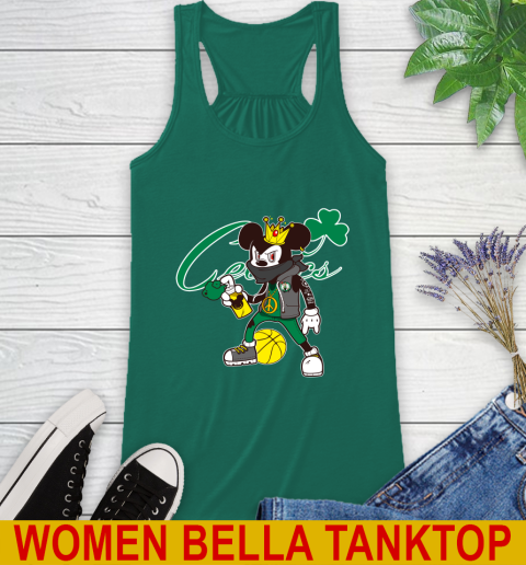 Boston Celtics NBA Basketball Mickey Peace Sign Sports Racerback Tank 7