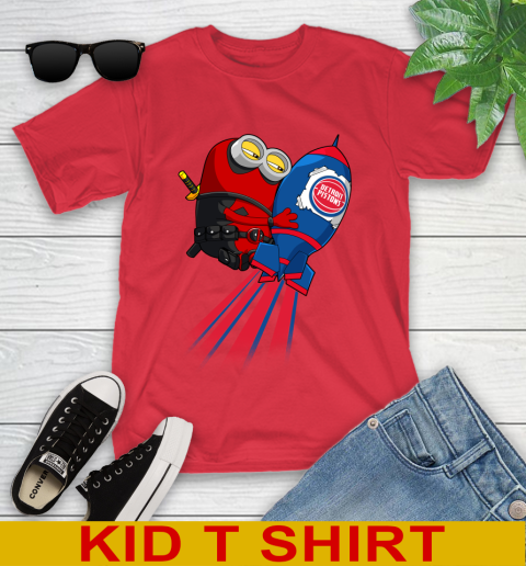NBA Basketball Detroit Pistons Deadpool Minion Marvel Shirt Youth T-Shirt 12 NBA Basketball Detroit Pistons Deadpool Minion Marvel Shirt Youth T-Shirt - Image 12
