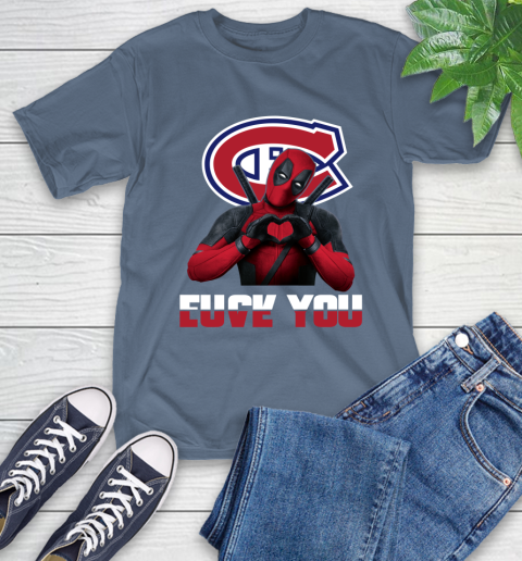 NHL Montreal Canadiens Deadpool Love You Fuck You Hockey Sports T-Shirt 8