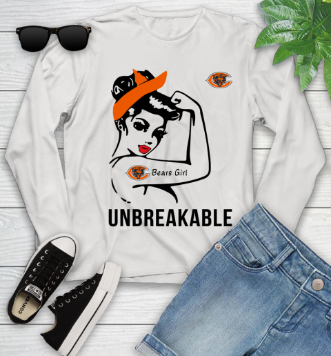 NFL Chicago Bears Girl Unbreakable Football Sports Youth Long Sleeve
