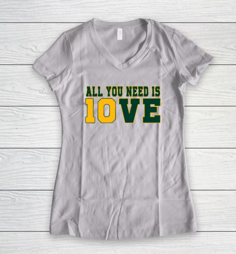 All You Need Is 10ve Love Funny Women's V-Neck T-Shirt