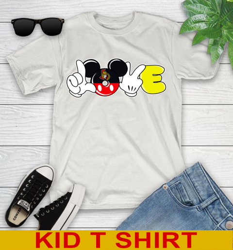 Ottawa Senators NHL Hockey Love Mickey Disney Sports Youth T-Shirt 12