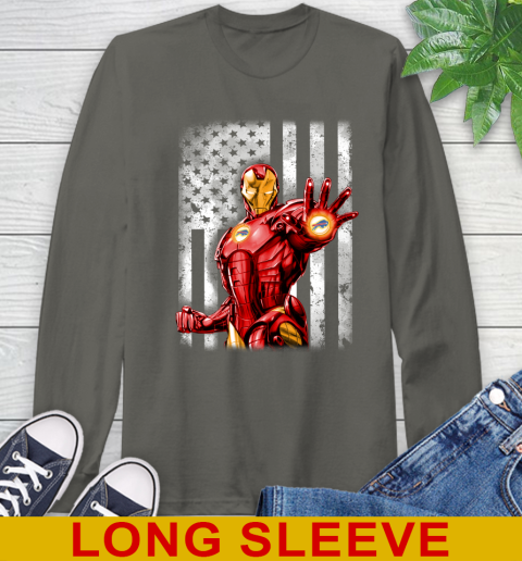 Buffalo Bills NFL Football Iron Man Avengers American Flag Shirt Long Sleeve T-Shirt 10