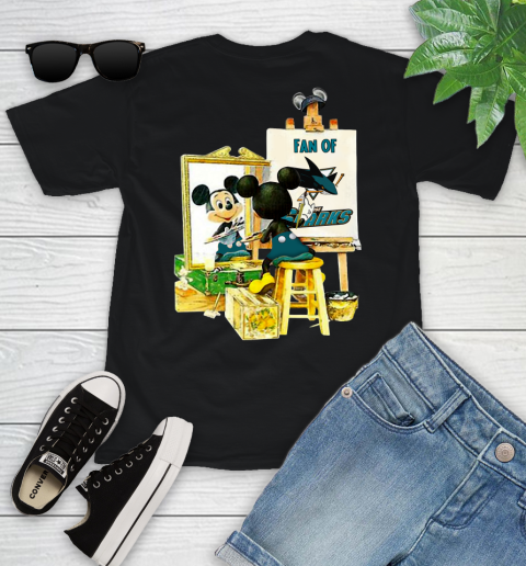 NHL Hockey San Jose Sharks Mickey Drawing Shirt 94