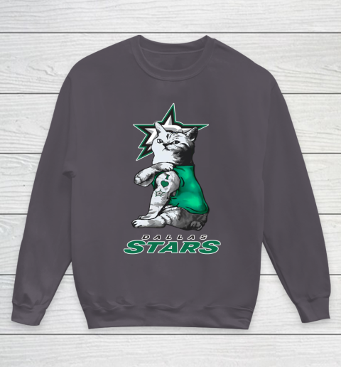 NHL My Cat Loves Dallas Stars Hockey Youth Sweatshirt 5