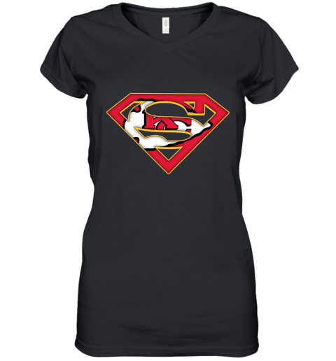 We Are Undefeatable The Kansas City Chiefs x Superman NFL Women's V-Neck T-Shirt