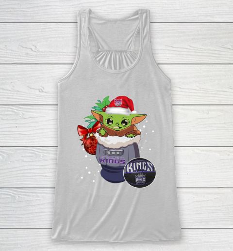 Sacramento Kings Christmas Baby Yoda Star Wars Funny Happy NBA Racerback Tank 2