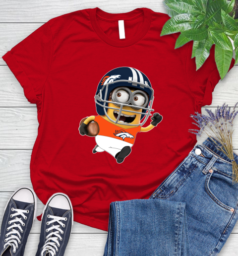 NFL Denver Broncos Minions Disney Football Sports Women's T-Shirt 9