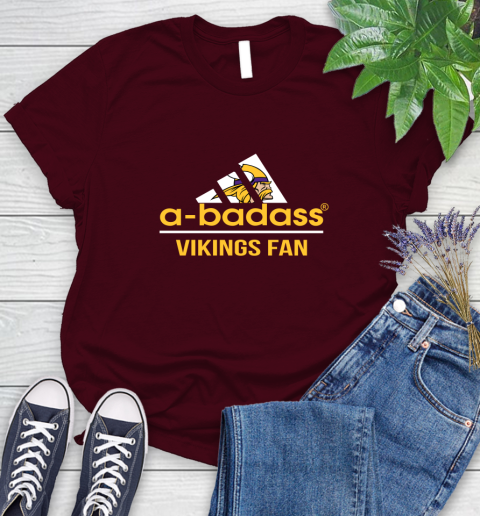 NFL A Badass Minnesota Vikings Fan Adidas Football Sports Women's T-Shirt 7