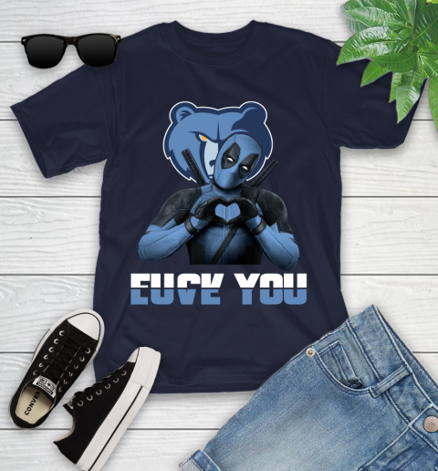 NBA Memphis Grizzlies Deadpool Love You Fuck You Basketball Sports Youth T-Shirt 2