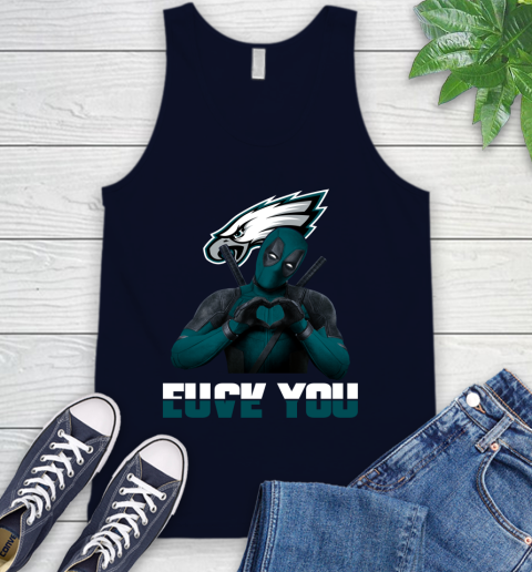 NHL Philadelphia Eagles Deadpool Love You Fuck You Football Sports Tank Top 2