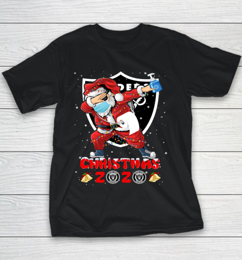 Oakland Raiders Funny Santa Claus Dabbing Christmas 2020 NFL Youth T-Shirt