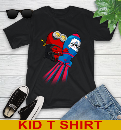 NBA Basketball LA Clippers Deadpool Minion Marvel Shirt Youth T-Shirt