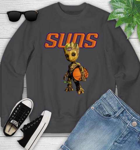 Phoenix Suns NBA Basketball Groot Marvel Guardians Of The Galaxy Youth Sweatshirt 6