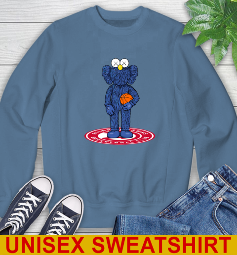 NBA Basketball Atlanta Hawks Kaws Bff Blue Figure Shirt Sweatshirt 8