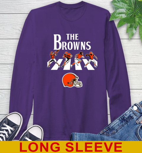 NFL Football Cleveland Browns The Beatles Rock Band Shirt Long Sleeve T-Shirt 5