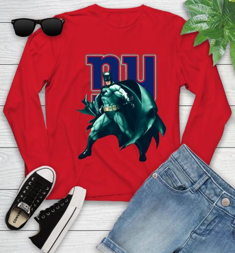 NFL Batman Football Sports New York Giants Youth Long Sleeve 11