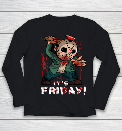 Friday 13th Jason Funny Halloween Horror Graphic Horror Movie Youth Long Sleeve