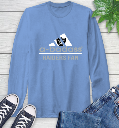 NFL A Badass Oakland Raiders Fan Adidas Football Sports Long Sleeve T-Shirt 12