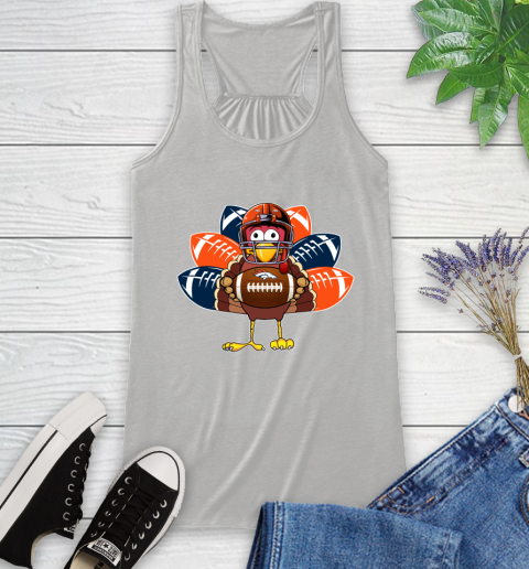 Denver Broncos Turkey Thanksgiving Day Racerback Tank