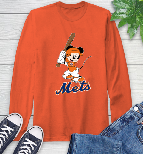MLB Baseball New York Mets Cheerful Mickey Mouse Shirt Long Sleeve T-Shirt 6 MLB Baseball New York Mets Cheerful Mickey Mouse Shirt Long Sleeve T-Shirt - Image 6