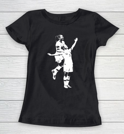 Megan Rapinoe and Alex Morgan Victory Pose  The White Stencil Women's T-Shirt