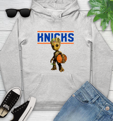 New York Knicks NBA Basketball Groot Marvel Guardians Of The Galaxy Youth Hoodie