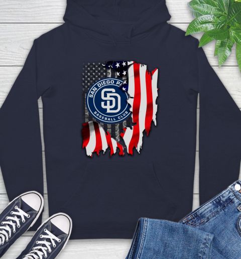 San Diego Padres MLB Baseball American Flag Hoodie 3