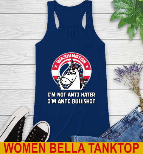 Washington Wizards NBA Basketball Unicorn I'm Not Anti Hater I'm Anti Bullshit Racerback Tank 9