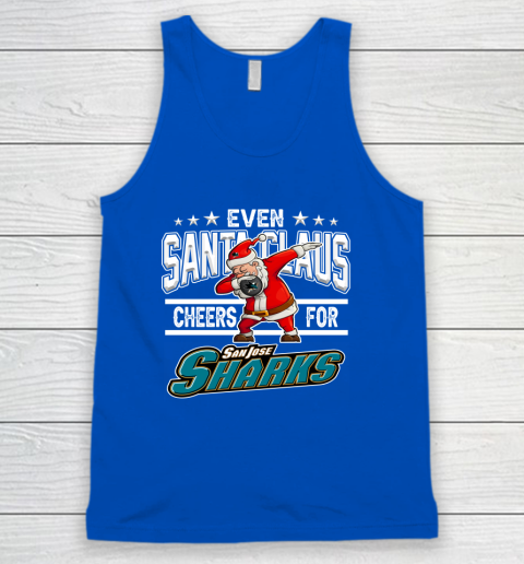 San Jose Sharks Even Santa Claus Cheers For Christmas NHL Tank Top 4