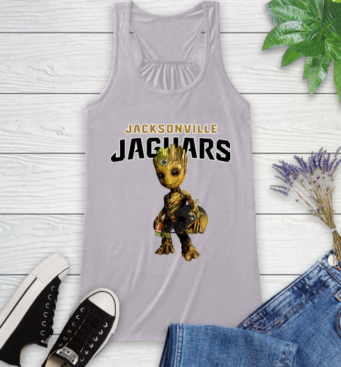 Jacksonville Jaguars NFL Football Groot Marvel Guardians Of The Galaxy Racerback Tank 5
