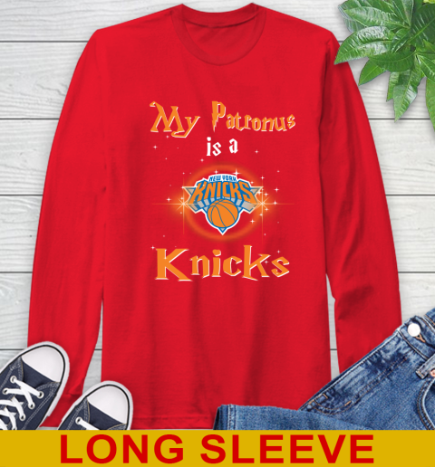 NBA Basketball Harry Potter My Patronus Is A New York Knicks Long Sleeve T-Shirt 12