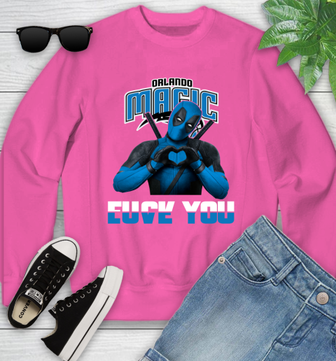 NBA Orlando Magic Deadpool Love You Fuck You Basketball Sports Youth Sweatshirt 6