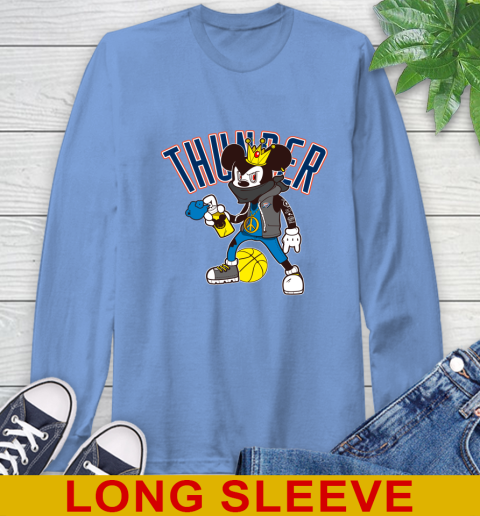 Oklahoma City Thunder NBA Basketball Mickey Peace Sign Sports Long Sleeve T-Shirt 11