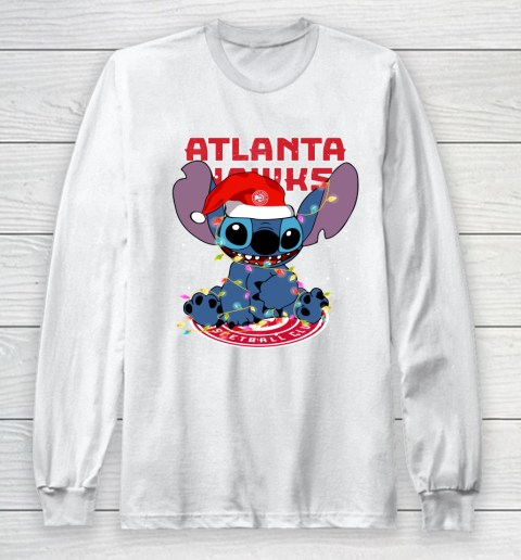 Atlanta Hawks NBA noel stitch Basketball Christmas Long Sleeve T-Shirt