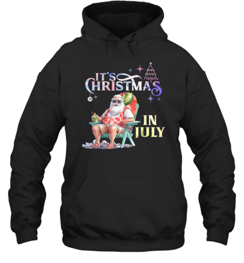 Christmas In July Santa Beach Summer Float Xmas Funny Hoodie