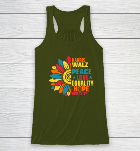 Equality Hope Diversity Kamala Harris Waltz Peace Love Racerback Tank 2